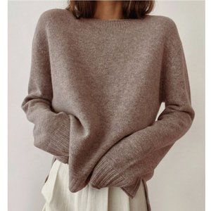 Jenni Kayne Everyday Sweater Wool Cashmere Blend Taupe Medium